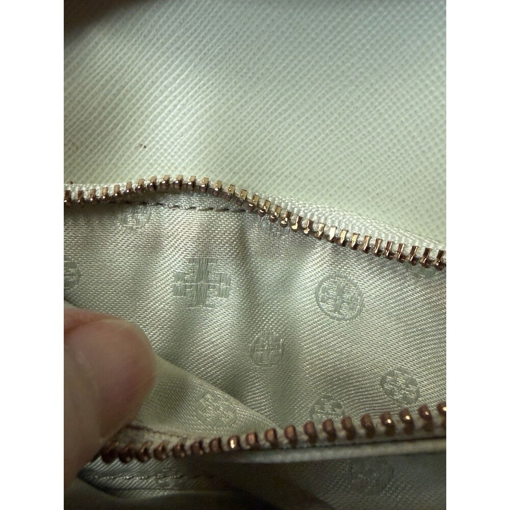 Tory Burch Robinson Floral Perforated Medium Wallet Mint Julep - Picture 9 of 16